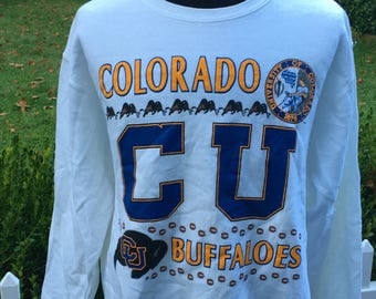 Vintage 80s University of Colorado Buffaloes 1980s Crewneck College Sweatshirt - vintage sweatshirt - sports - university (XL)