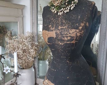 Antique mannequin dress form shabby chic bust torso