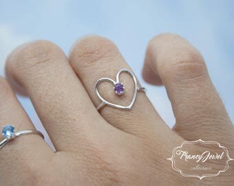 Ruby, heart ring, ruby ring, eco-jewelry, made in Argentium Silver, handmade ring, made in Italy, nichel free, engagement ring, wedding ring