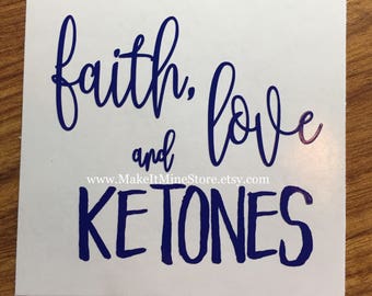 FAITH LOVE and KETONES Pruvit shirt Pruvit decal Pruvit ketones Pruvit keto os business cards car decal banner keto shirt #13 royal blue