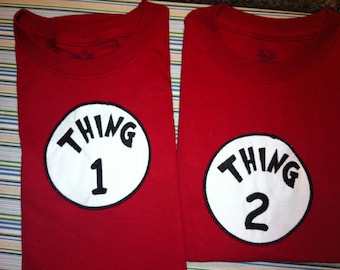 Thing 1 and Thing 2 Iron on Applique Patch