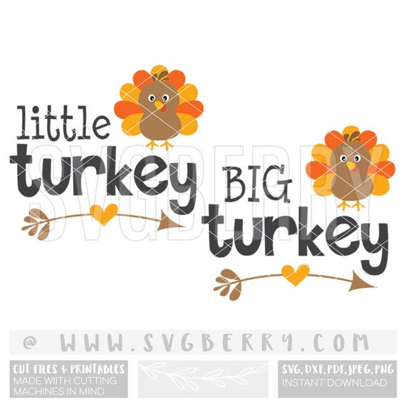 Download Thanksgiving SVG / Little Turkey Big Turkey Clipart / Little