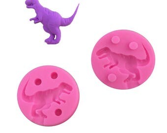 2 Pcs/Set Dinosaur Silicone Molds Fondant Cake Decorating Tools Kitchen Baking Chocolate Candy Candle Fimo Clay Moulds