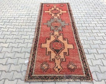 10.5 x 3.6 Ft floor rug,turkısh rug,oushak rugs ,vintage rug,home living rug,carpet,area rug,bohemian rug,overdyed rug,home decor rug,rugs