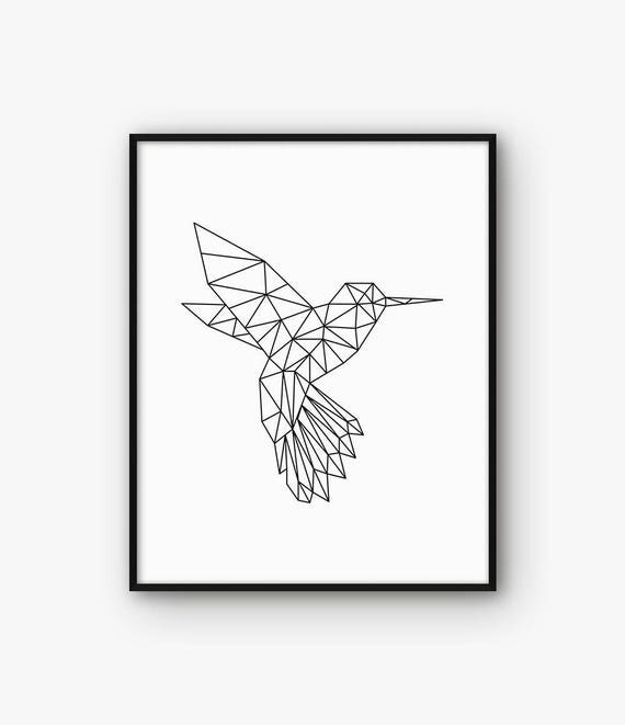 geometric bird drawing