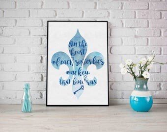 Kappa Kappa Gamma Print | PRINT or DIGITAL | Kappa Kappa Gamma Print | KKG Fleur de Lis Print| Big Little Gift | Key Print | Kappa Key