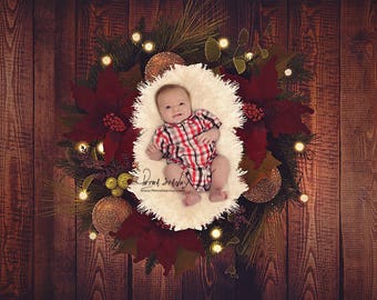 Reindeer Digital Background Christmas Backdrop for