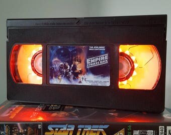 Retro VHS Star Wars The Empire Strikes Back Night Light Table Lamp Movie. Order any movie! Great personal gift. Man Cave.