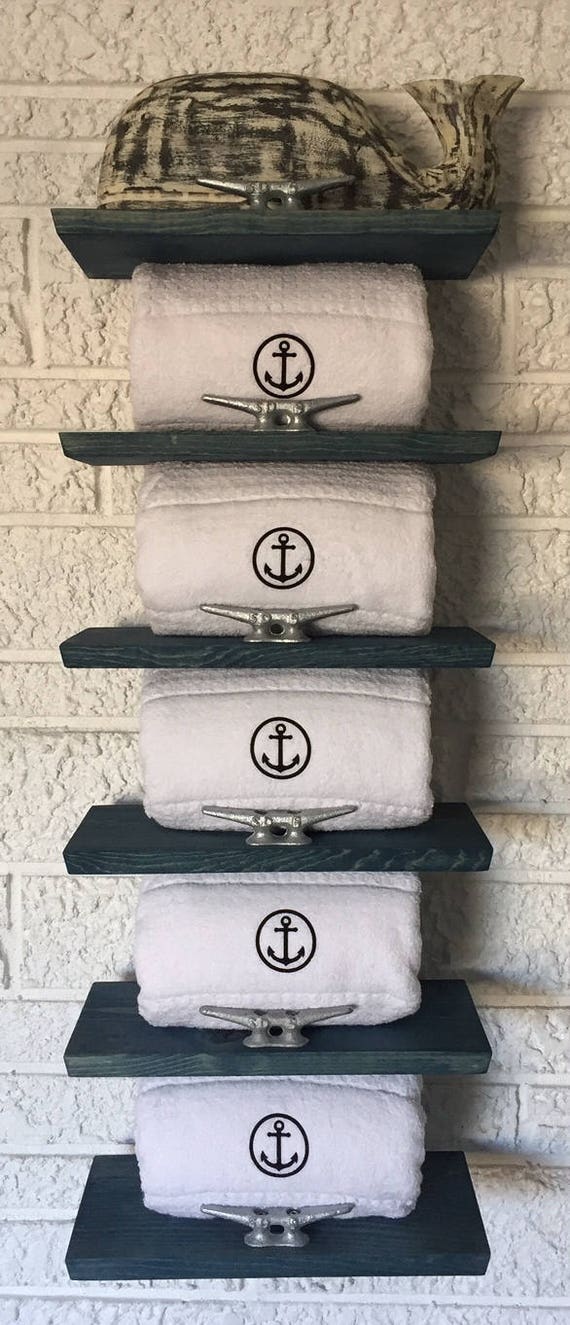 Nautical Towel Rack Coastal Storage Beach Decor Bathroom