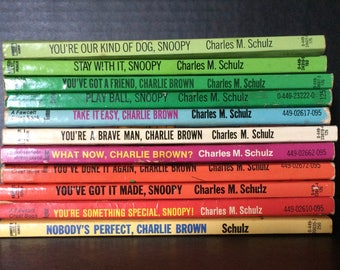 11 Vintage Snoopy Paperback Books Peanuts Charlie Brown1950s 1960s by Charles M Schulz
