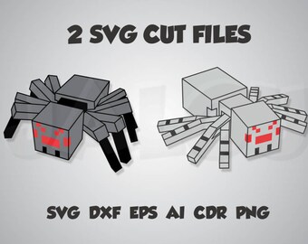 Spider, Minecraft spider, Halloween, SVG cut file, dxf, eps, ai, cdr, png transparent background