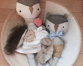 Doll OWL stuffed animal toy baby and child
