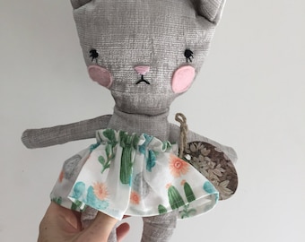 Doll cat stuffed animal toy baby and child