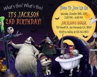 The Nightmare Before Christmas Invitation The Nightmare Before Christmas Birthday Party Halloween invitation