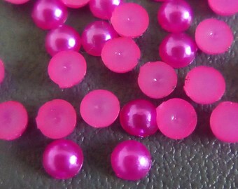 100 pink acrylic cabochon 3mm