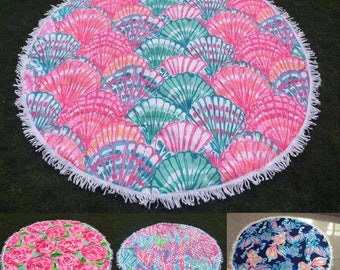 Lilly Inspired Round Beach Towel