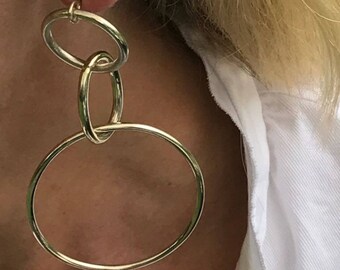 Triple Loop Circular Designer Earrings
