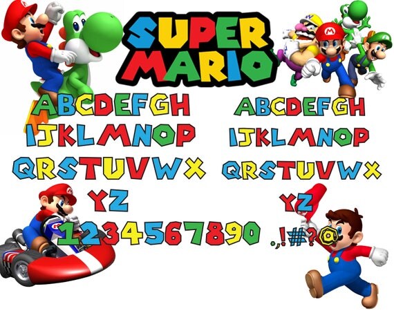 Super mario font svgSuper mario alphabet svgdxfISuper mario