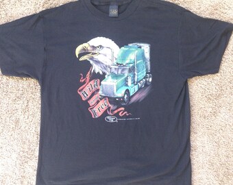 Vintage 3D Emblem, Wild and free Truckers only shirt