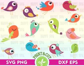 Bird SVG File Bird Digital Clip Art Spring Graphic Digital Bird Vector Bird Decal Bird Silhouette Cartoon Bird Digital SVG Bird Clipart Svg