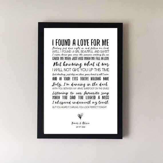 Perfect song lyrics print wedding song song lyrics first