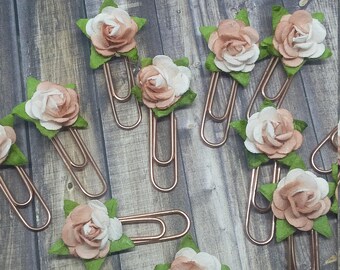 Pink Roses Planner-clip/ Bookmarks