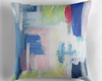 Decorative Pillows - Blue Abstract Pillow Covers - Blue Throw Pillows - FREE Shipping