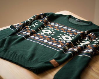 Knitted Navajo Sweater Native Pattern Vintage