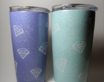Glitter Scattered Diamonds Tumbler 20oz