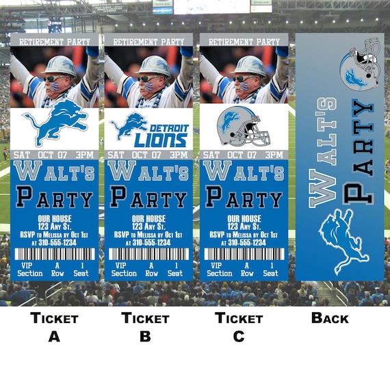 Detroit Lions Ticket Invitation