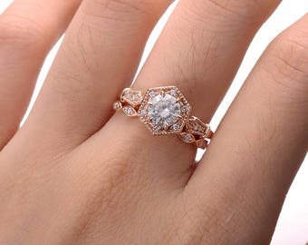Rose gold engagement ring | Etsy