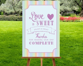 A3 Pastel Bunting Sweet Cart Sign