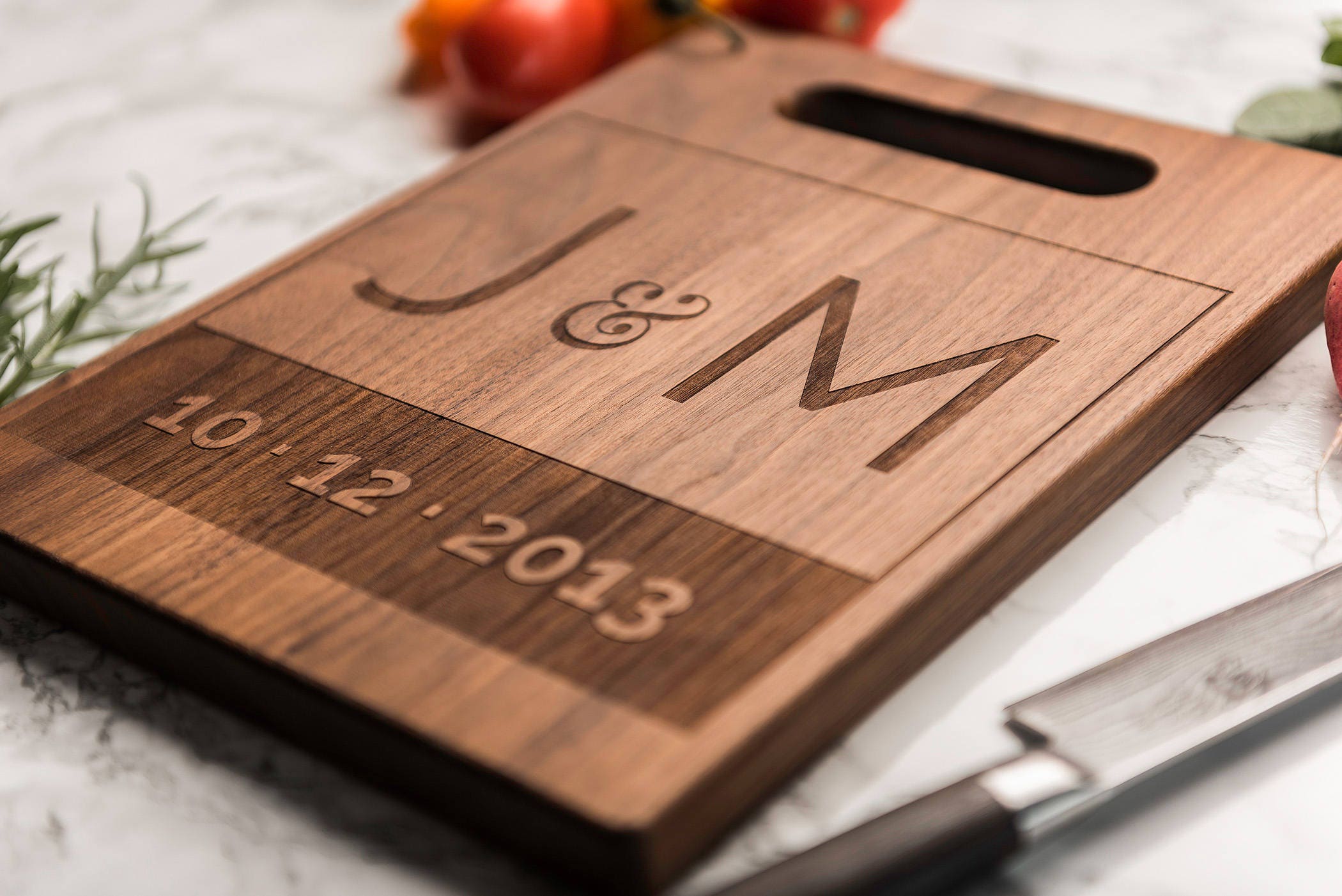 Personalized Engraved Charcuterie Board Monogrammed Cutting Board Engagement T For Couple 