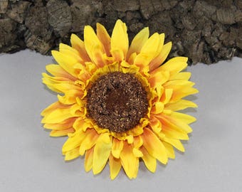 Vintage inspired sunflower yellow rockabilly hair flower/Hairflower