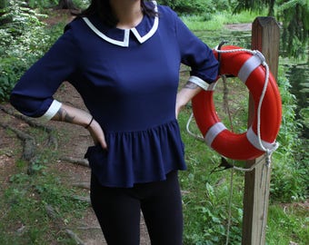vintage style chiffon sailor blouse
