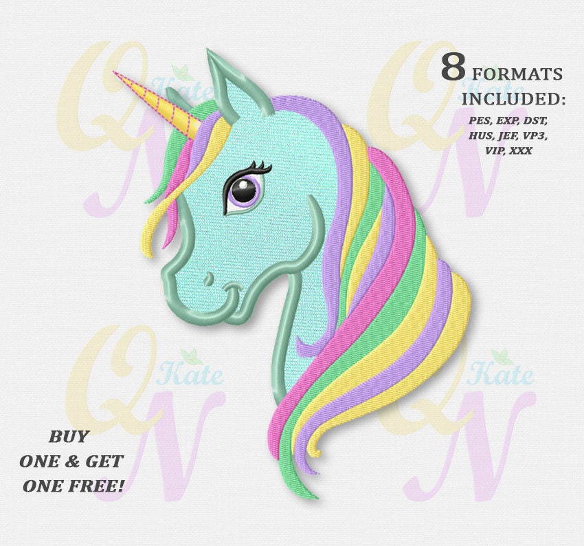 Download BOGO FREE Rainbow Unicorn applique embroidery design Rainbow