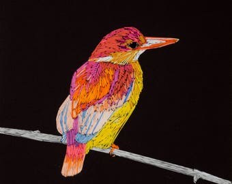 Embroidered bird