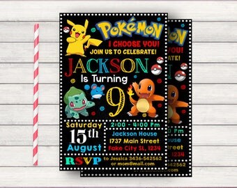 Pokemon Invitation, Pokemon Birthday, Pokemon Birthday Invitation, Pokemon Birthday Party, Pokemon Party, Pokemon Party Invitations