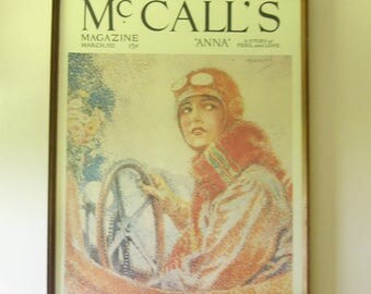 Vintage (70's) McCall's Magazine Poster "Anna - A story of peril and love, March 1921" - Framed, Litho in the US.