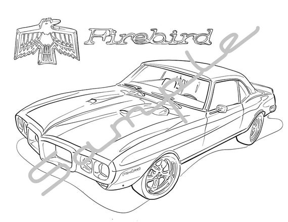 Download 1969 PONTIAC FIREBIRD Adult Coloring Page Printable Coloring