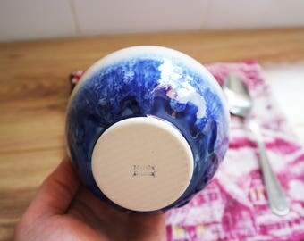 bowl, tableware, bubbleware, handmade bowl, ceramic bowl, stoneware bowl, handmade, blue and white bowl, wheel thrown bowl