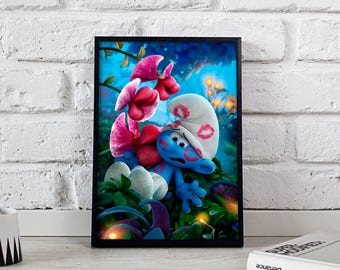 Smurf print Smurf poster The Lost Village poster print Kids room decor Gift poster Smurf wall art Smurf wall decor Smurf art Nersury decor