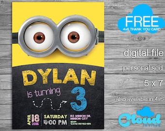 Minion Birthday Invitation, Minions, Minion Invitation, Minion Party, Birthday Printables