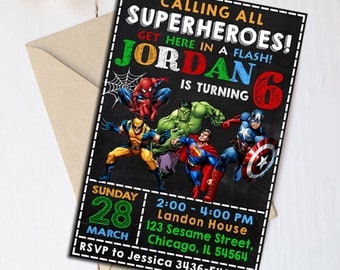 Superhero Invitation, Superhero Birthday Invitation, Superhero Birthday, Superhero Party, Superhero Invite, Superhero Printable, Superhero