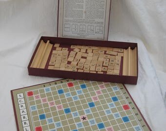 Vintage Scrabble Game by Selchow & Righter Co. 1950's or earlier