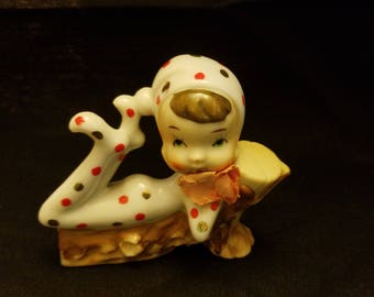 Vintage 1950s-1960s Napco Polka Dot Pixie/Elf