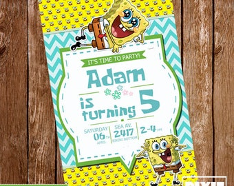 SpongeBob SquarePants Invitation, SpongeBob Birthday Invitation, Sponge Bob Printable Invitation, SpongeBob Invitation, SpongeBob Party