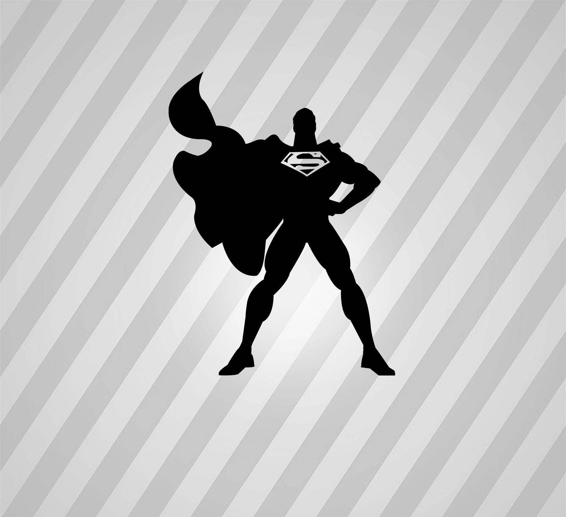 superman Silhouette - Svg Dxf Eps Silhouette Rld RDWorks Pdf Png AI