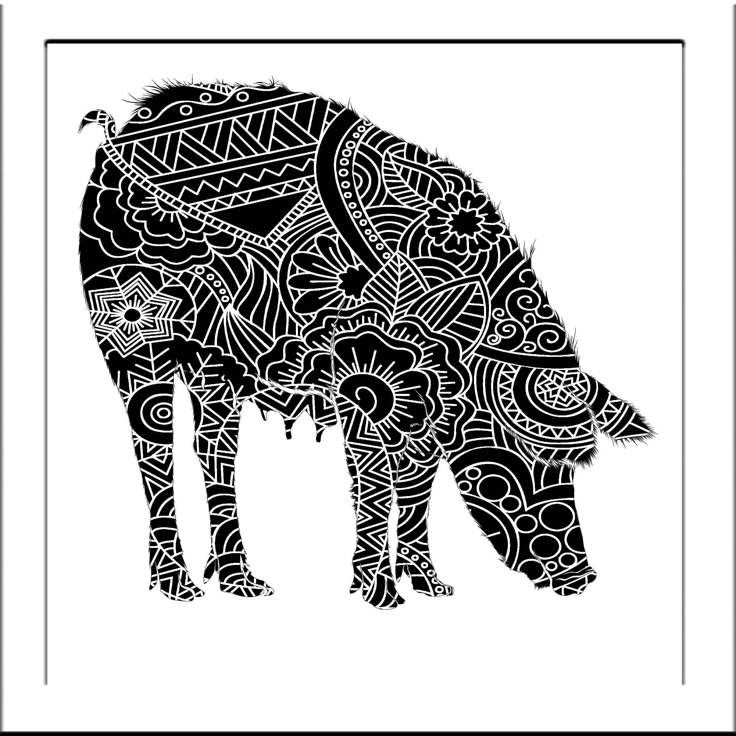 Download Pig Outline Papercut Template - Svg Paper Cut Templates ...
