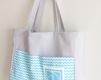 BEACH BAG LINED EXTERIOR POCKETS